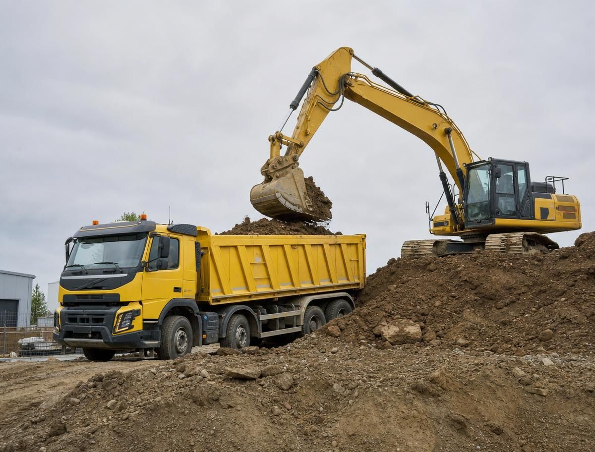 Évacuation de terres et gravats par camion benne à Charleroi